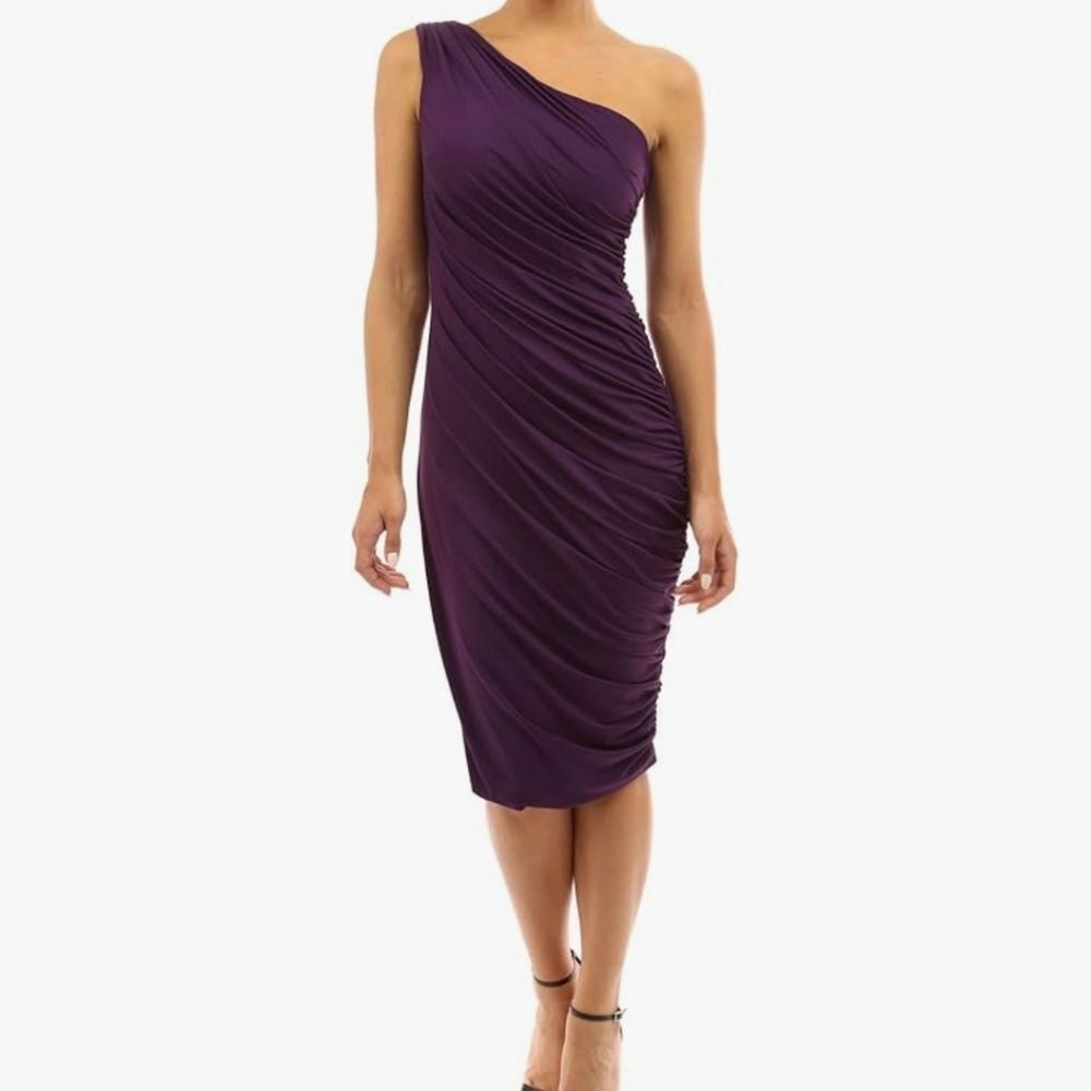 PattyBoutik Elegant Plum Dress Size S